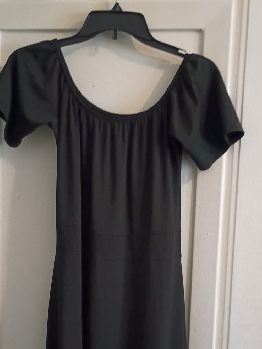 Shorts with a Classic Black Scoop Neck Short Sleeve Dress